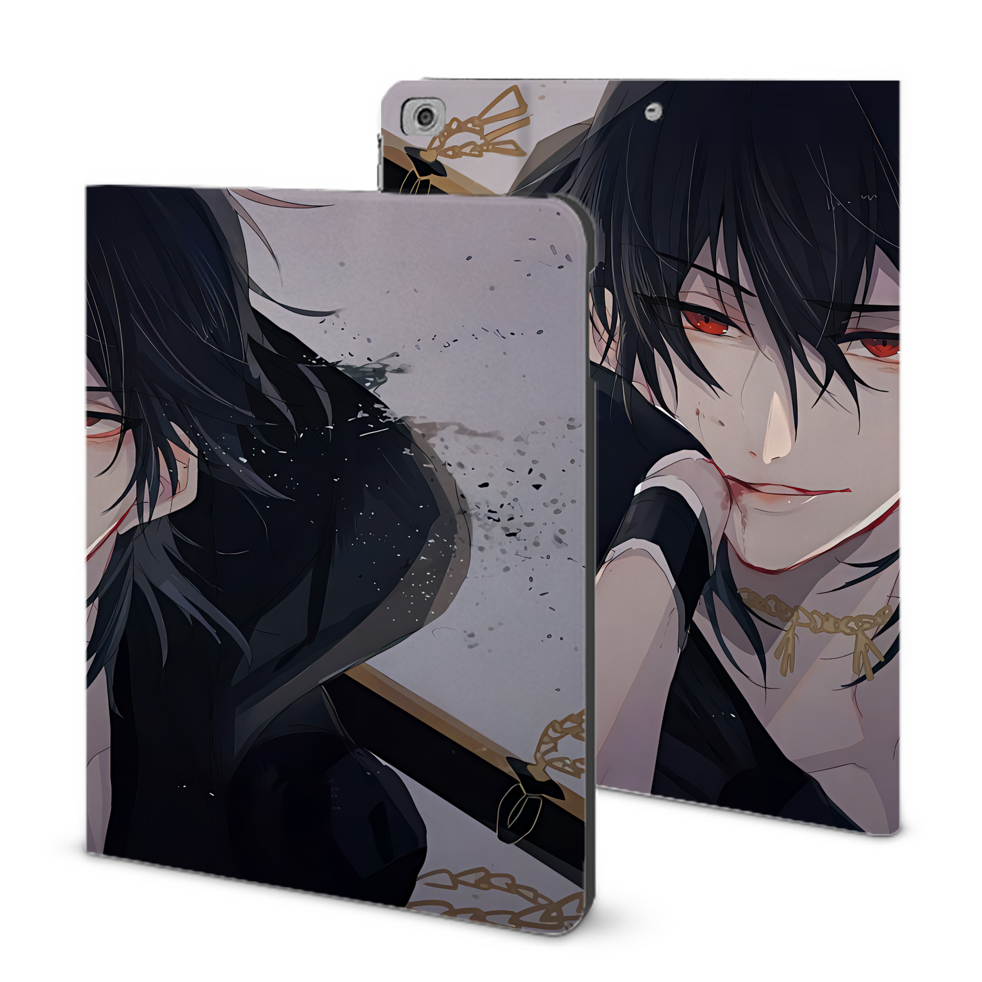 （画像用） 刀剣乱舞 Touken Ranbu IPad ケース ブック型 PUレザー TPU 耐衝撃 軽量 薄型 ペン収納なし 全面保護 IPad 各モデル対応